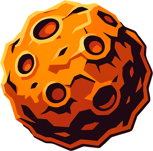 Asteroide.
In-Game asset.  2d.  High contrast.  No shadows