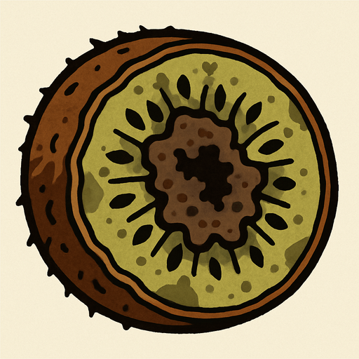 rotten kivi.
In-Game asset.  2d.  High contrast.  No shadows