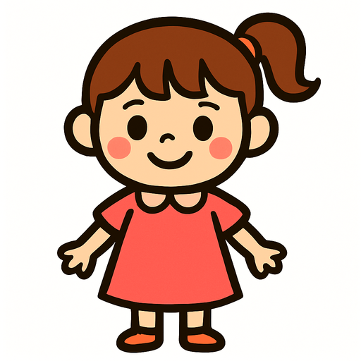 petite fille.
In-Game asset.  2d.  High contrast.  No shadows