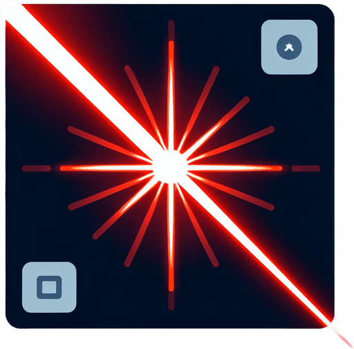 Red laser.
Single Game Texture.  In-Game asset.  2d.  Blank background.  High contrast.  No shadows