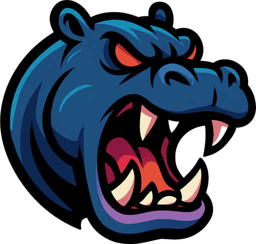 Aggressive hippo.
In-Game asset.  2d.  High contrast.  No shadows