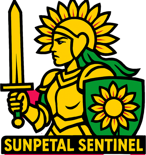 sunpetalSentinel.
2d.  High contrast.  No shadows