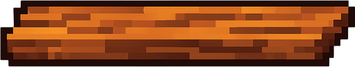 Tabla de madera vista de costado, muy fina. Pixel art.
In-Game asset.  2d.  High contrast.  No shadows