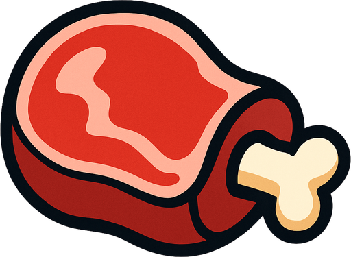 Carne pequeña.
In-Game asset.  2d.  High contrast.  No shadows