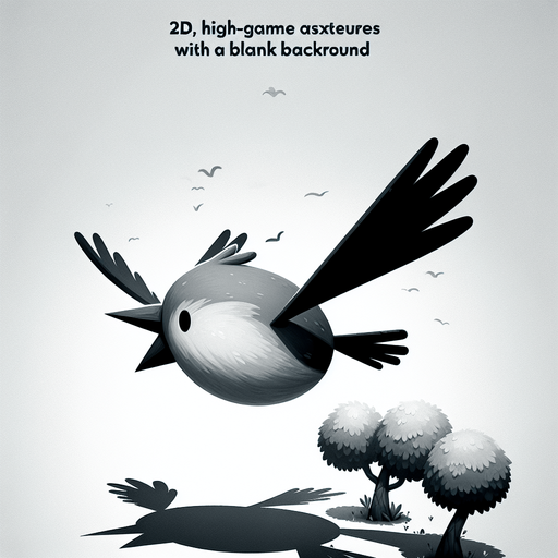 Flappy Bird Realistic Bird.
Single Game Texture. In-Game asset. 2d. Blank background. High contrast. No shadows.