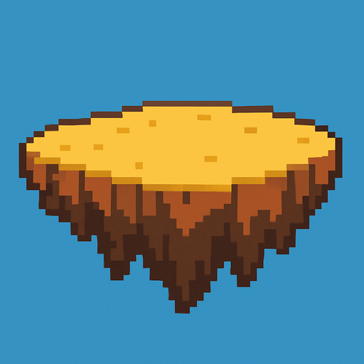 Arena flotante , plano, pixelart.
In-Game asset.  2d.  High contrast.  No shadows