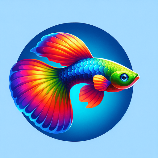 Guppy fish.
Single Game Texture. In-Game asset. 2d. Blank background. High contrast. No shadows.