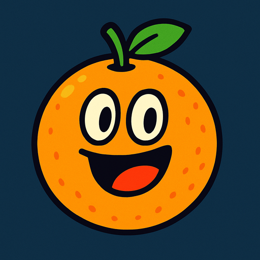 Naranja animada.
In-Game asset.  2d.  High contrast.  No shadows