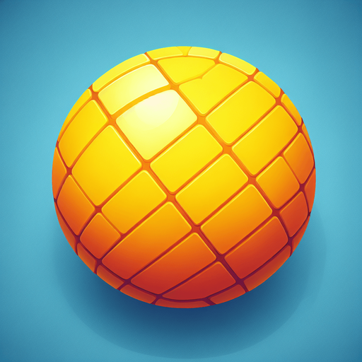 yellow ball.
Single Game Texture.  In-Game asset.  2d.  Blank background.  High contrast.  No shadows