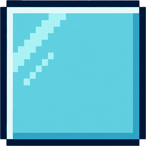 Make a 2D top down pixelated flat image of glass.
In-Game asset.  2d.  High contrast.  No shadows