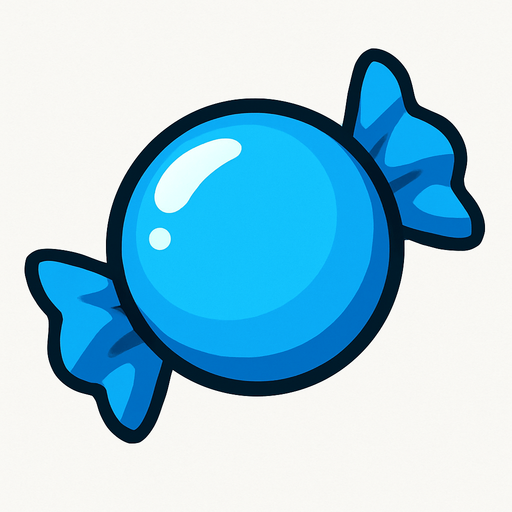circle blue candy.
In-Game asset.  2d.  High contrast.  No shadows