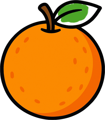 orange fruit.
In-Game asset.  2d.  High contrast.  No shadows. cartoon. simple. minimalistic