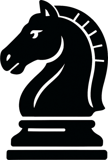 Chess black knight.
In-Game asset.  2d.  High contrast.  No shadows