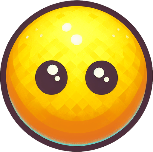 Make A Topdown Yellow Ball With Eyes.
Single Game Texture.  In-Game asset.  Blank background.  High contrast.  No shadows
