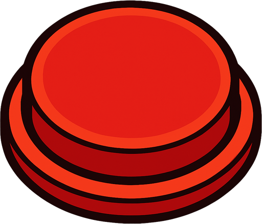 Red button.
In-Game asset.  2d.  High contrast.  No shadows
