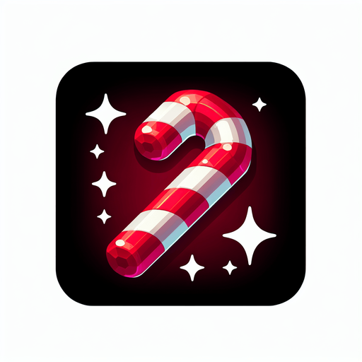 Candy Cane.
Single Game Texture. In-Game asset. 2d. Blank background. High contrast. No shadows.