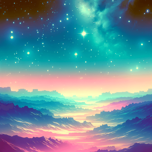 beautiful landscape. starry sky, pastel colours, high definition, alien world..
Single Game Texture. In-Game asset. 2d. Blank background. High contrast. No shadows.
