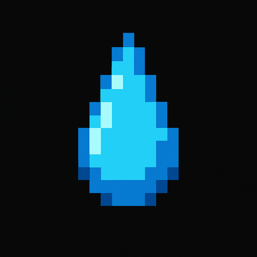 raindrop.
In-Game asset.  2d.  High contrast.  No shadows. 8-bit