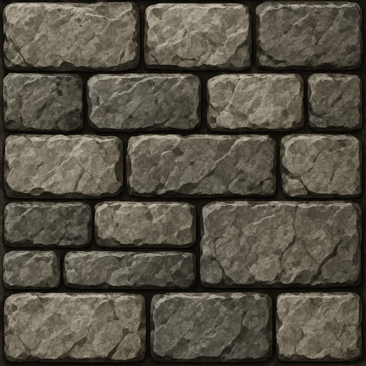 realistic stone wall.
In-Game asset.  2d.  High contrast.  No shadows
