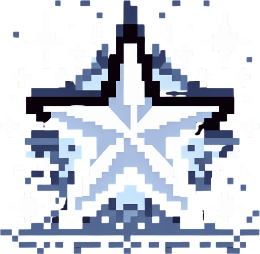 white star, no background, pixelart
Single Game Texture. In-Game asset. 2d. Blank background. High contrast. No shadows.