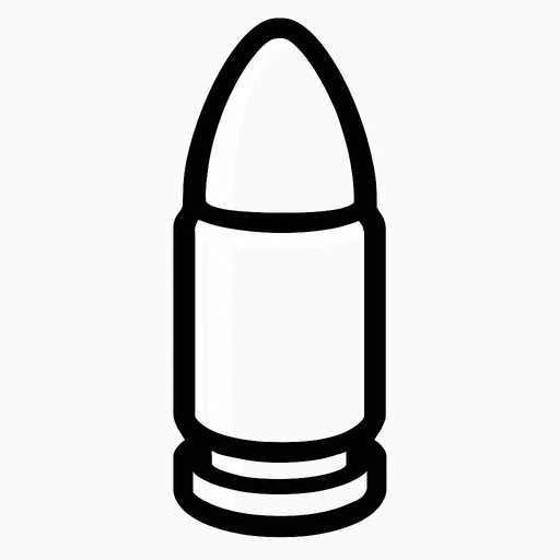 white bullet.
In-Game asset.  2d.  High contrast.  No shadows