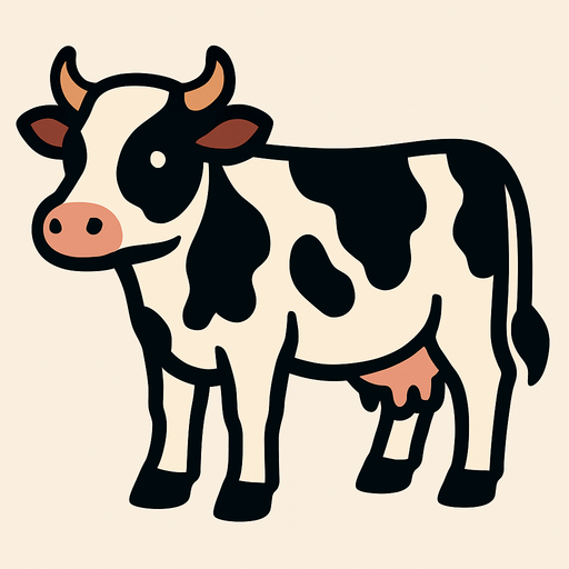Pure cow.
In-Game asset.  2d.  High contrast.  No shadows