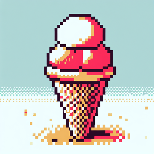 8bit. cartoon. icecream.
Single Game Texture. In-Game asset. 2d. Blank background. High contrast. No shadows.