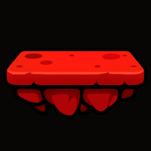 red platform.
In-Game asset.  2d.  High contrast.  No shadows