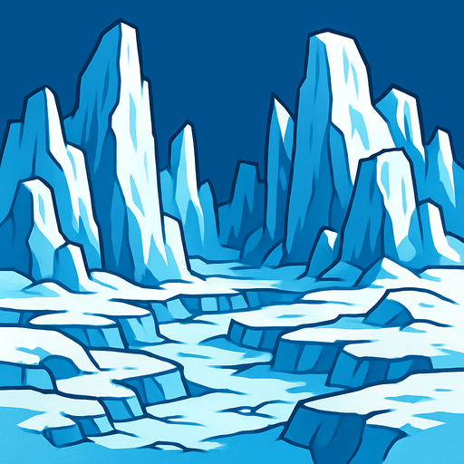 Gigantic ice tundra.
In-Game asset.  2d.  High contrast.  No shadows