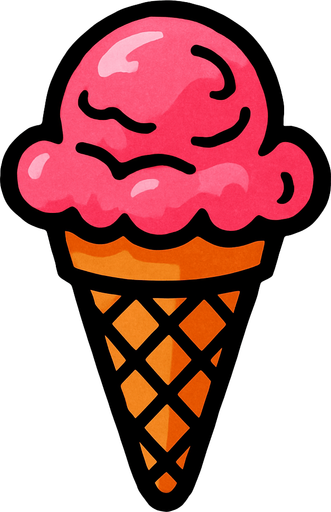 Cône de glace.
In-Game asset.  2d.  High contrast.  No shadows