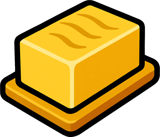 Butter.
In-Game asset.  2d.  High contrast.  No shadows