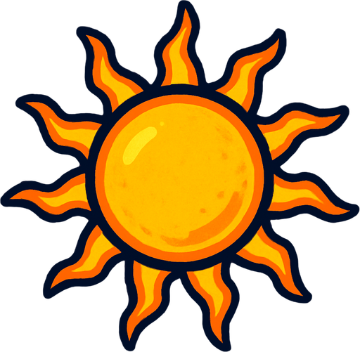 sun.
In-Game asset.  2d.  High contrast.  No shadows