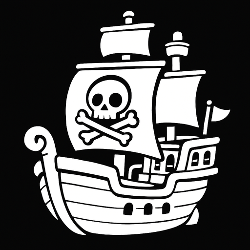 3d pixar tarzı korsan gemisi beyaz renk.
In-Game asset.  2d.  High contrast.  No shadows