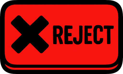 reject button.
In-Game asset.  2d.  High contrast.  No shadows