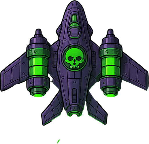 poison laser spaceship top view.