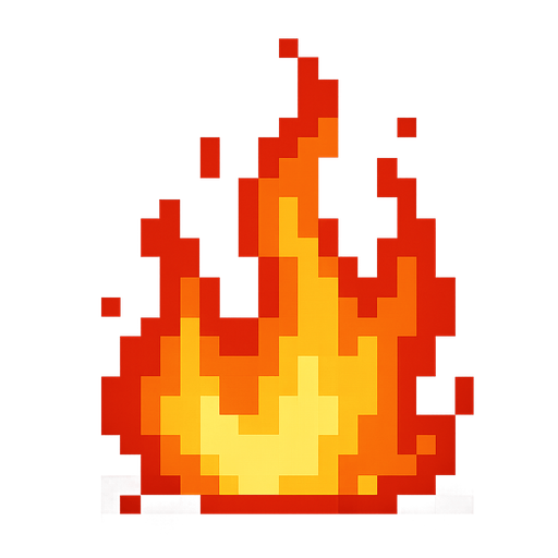 fire texture pixel style retro square.
In-Game asset.  2d.  High contrast.  No shadows