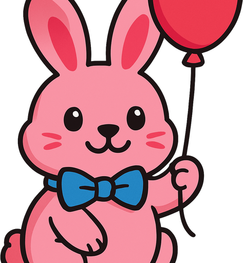 boynuna bir kurdele ve eline de uçan bir balon