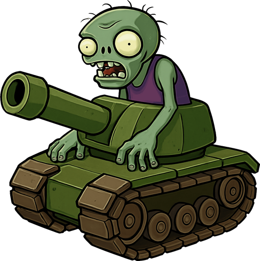 Tank zombie del juego plantas vs zombies.
In-Game asset.  No shadows