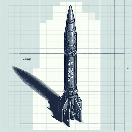 A anti-air missile.
Single Game Texture.  In-Game asset.  2d.  Blank background.  High contrast.  No shadows