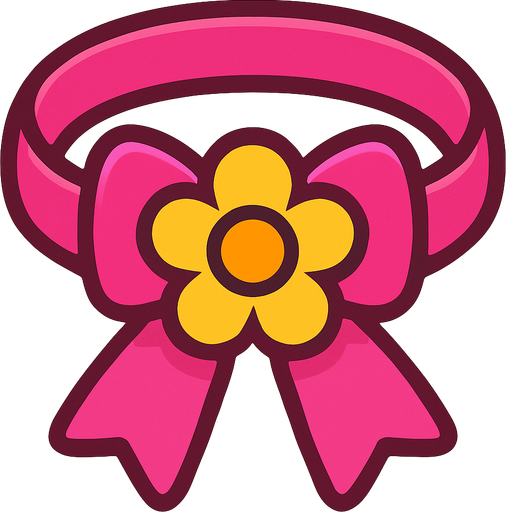 cute design accessory top view..
In-Game asset.  2d.  High contrast.  No shadows