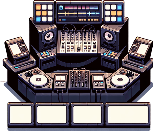 Dj Alock.
Single Game Texture. In-Game asset. 2d. Blank background. High contrast. No shadows.