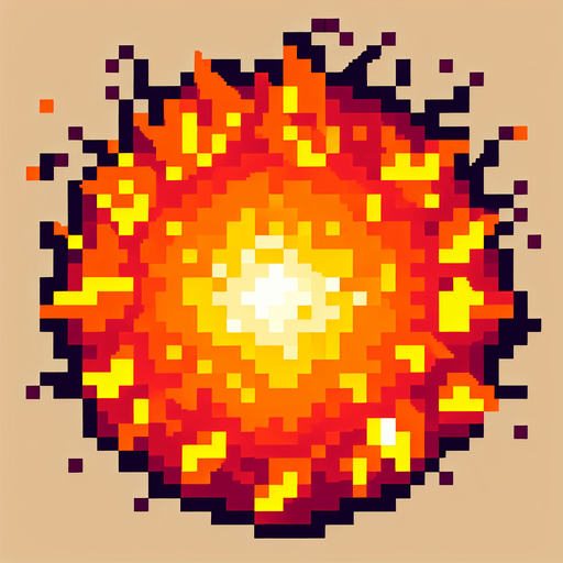 pixel art fireball,.
Single Game Texture.  No shadows