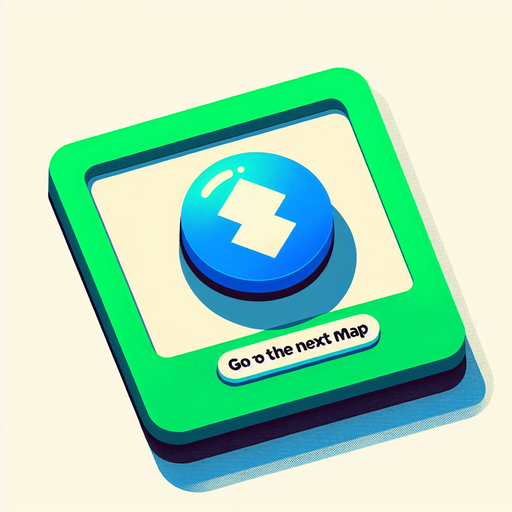 blue and green button with "GO TO THE NEXT MAP" text..
Single Game Texture. In-Game asset. 2d. Blank background. High contrast. No shadows.