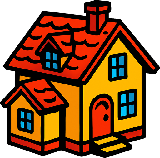 house.
In-Game asset.  2d.  High contrast.  No shadows