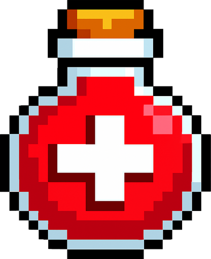 Healt restore pixel.
In-Game asset.  2d.  High contrast.  No shadows