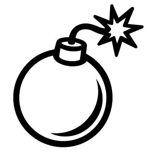 Bomba blanca.
In-Game asset.  2d.  High contrast.  No shadows