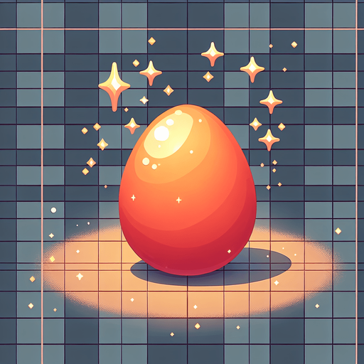 partıltılı yumurta.
Single Game Texture.  In-Game asset.  2d.  Blank background.  High contrast.  No shadows