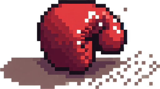 Boxing glove, pixel art
Single Game Texture. In-Game asset. 2d. Blank background. High contrast. No shadows.