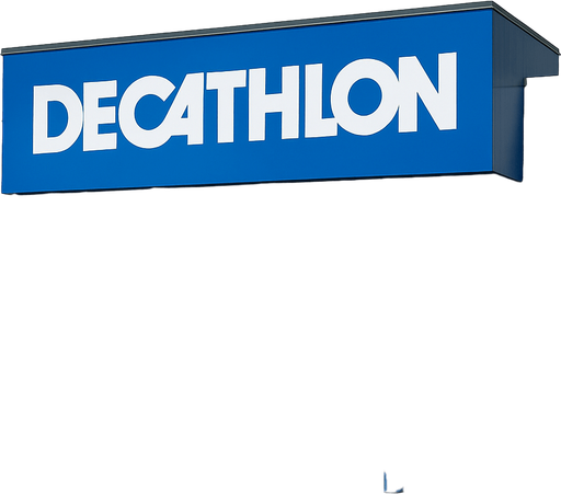 realistic photo of inside of a decathlon store