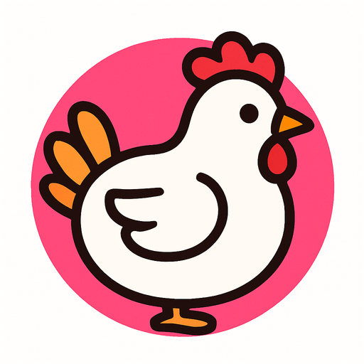 chicken ball and pink.
In-Game asset.  2d.  High contrast.  No shadows